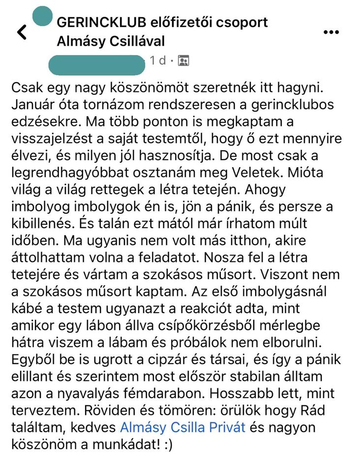 Szerintem fontosabb, hogy jó funkcióval, egészségesen, magabiztosan, fájdalom és korlátozottság nélkül élj, mint hogy…