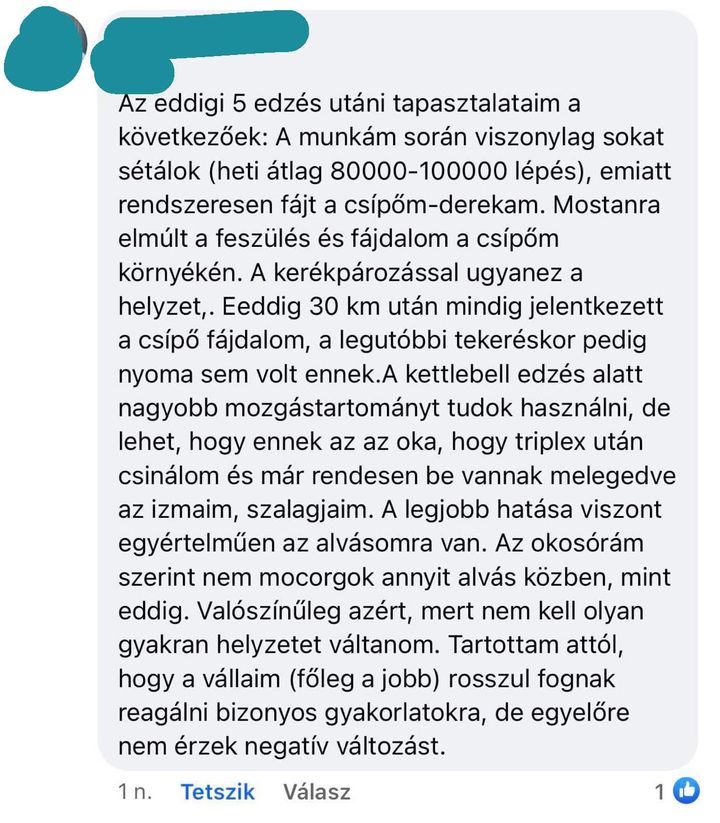 A TripleX trainingről mondták ️ kevesebb fájdalom kerékpáron ️ nagyobb mozgástartomány kettlebell edzésen ️…