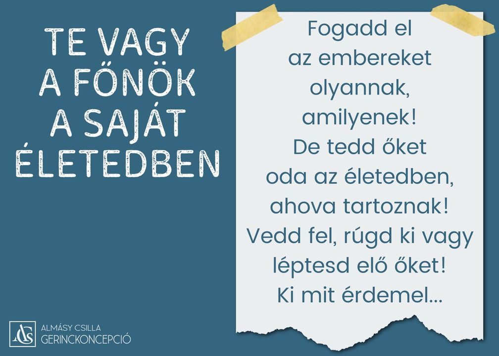 TE VAGY A FŐNÖK A SAJÁT ÉLETEDBEN! Azt veszel fel a saját „cégedbe” vagy…