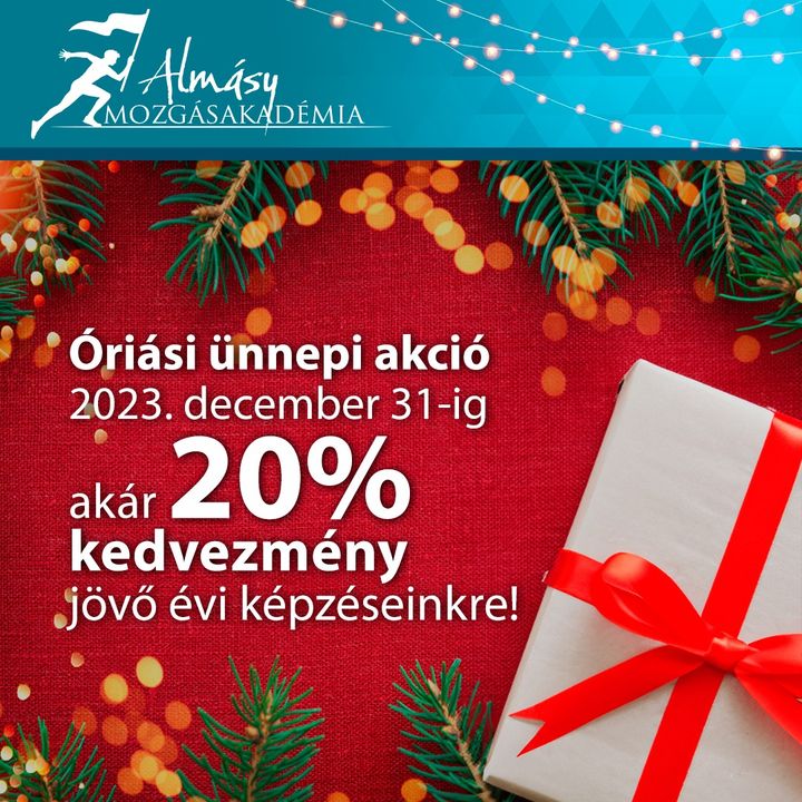 ÓRIÁSI ÜNNEPI AKCIÓ AZ ALMÁSY MOZGÁSAKADÉMIÁN! 2023. december 31-ig akár 20% kedvezménnyel jelentkezhetsz jövő…